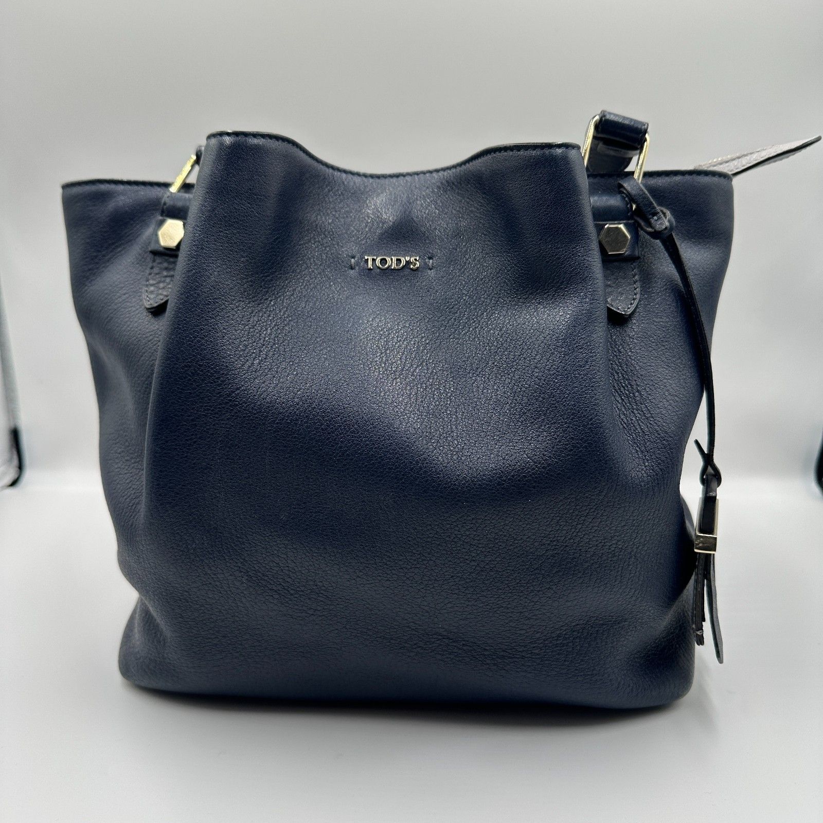 Tods Flower Bag Dark Navy Blue Women's